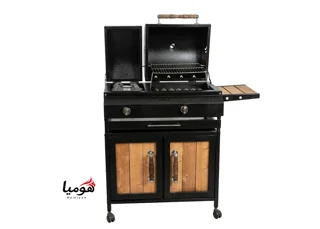 باربیکیو کابینت دار پلوپز دار 80 سانتی شرکتی ایران گاز هومیا irgs با رویه چدنی 6ضلعی سنگین